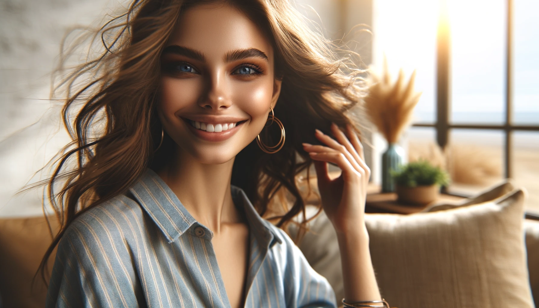 a smiling young woman after plastic surgery in Turkey radiates happiness